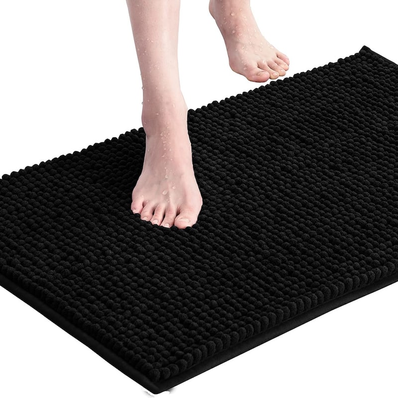 Bath Rug Soft Short Plush Bath Mat(Black,20" x 32") On Sale Bed